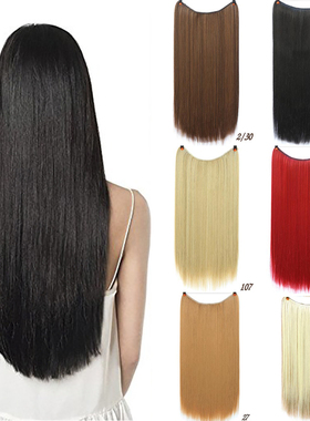 一片式60cm 100g弹力鱼线接发片 隐形假发Flip in hair extension