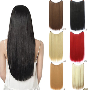 一片式60cm 100g弹力鱼线接发片 隐形假发Flip in hair extension