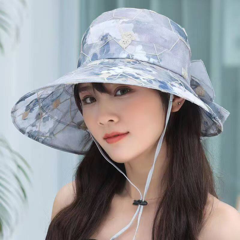 妈妈中老年人帽子女士防晒太阳帽子女洋气夏天户外遮阳帽夏季凉帽