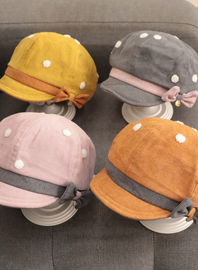 女宝宝帽子春秋款薄款鸭舌帽春季儿童女童贝雷帽春天1岁2春天春款