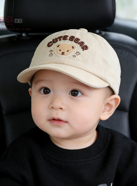 宝宝帽子春秋季薄款透气鸭舌帽1到2岁男孩户外遮阳帽开春防晒帽女