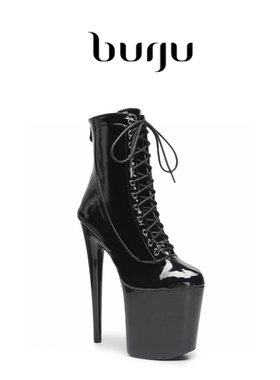 Burju-Devon黑色高跟爵士短靴高跟鞋拉丁舞蹈鞋恰恰舞蹈