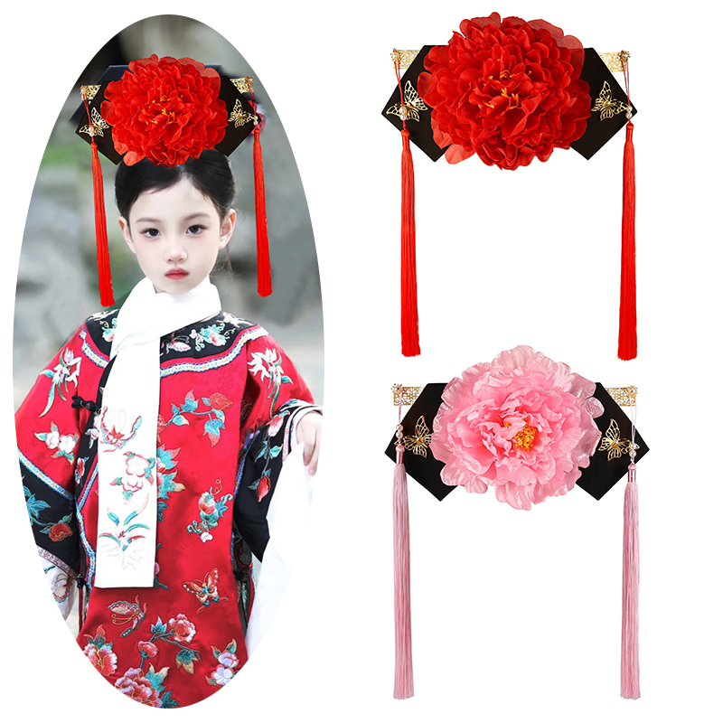 清朝古风儿童旗头假发套装