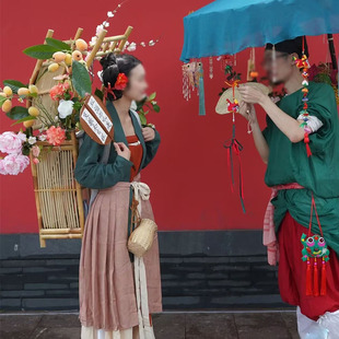 市集古镇宋朝古装卖货郎情侣汉服唐朝男女民俗服装古典传统表演服