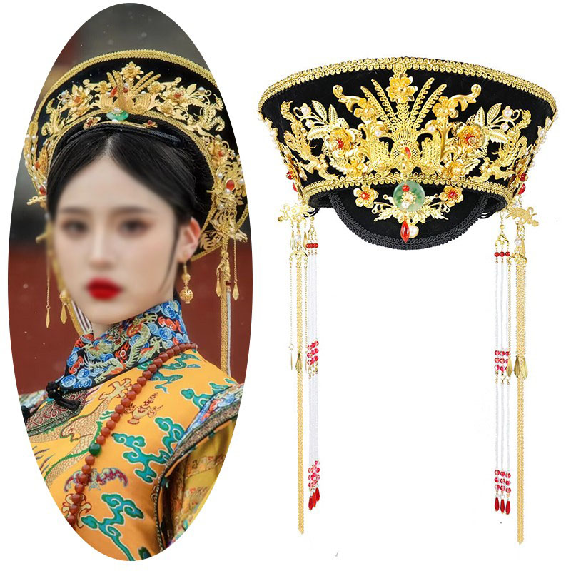 帽子合金古风铀子金色串珠流苏