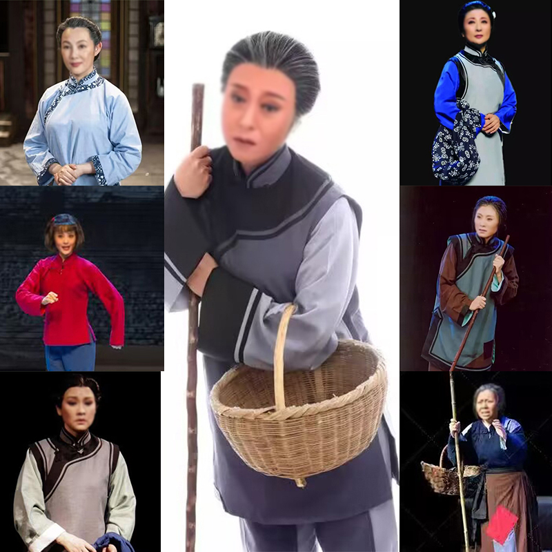 阿庆嫂村姑戏服戏曲现代戏古装舞台演出服装京剧越剧甬剧祥林嫂