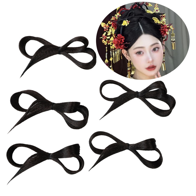 新中式秀禾新娘化妆师发髻头饰蝴蝶结一体式造型假发包发型点缀