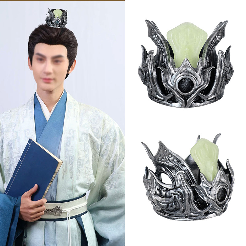 古风束发冠百搭影视剧妆造男士发冠金色仿玉头冠汉服发饰COS配饰