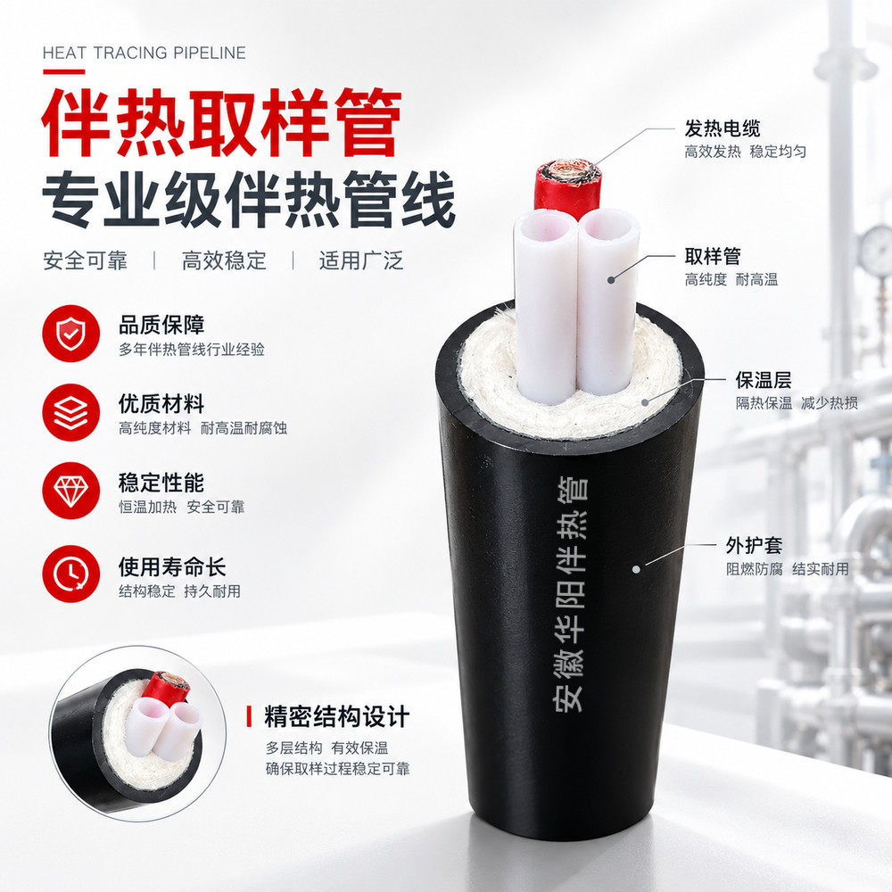 cems伴热取样管FHT-D40-8*2 在线监测伴热管缆双管烟气伴热采样管