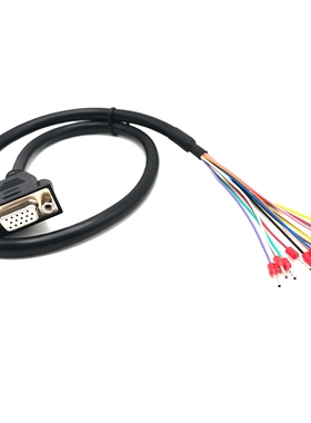 单头3排DB15芯数据线VGA口SIO控制线全部接满纯铜26AWG对线鼻子