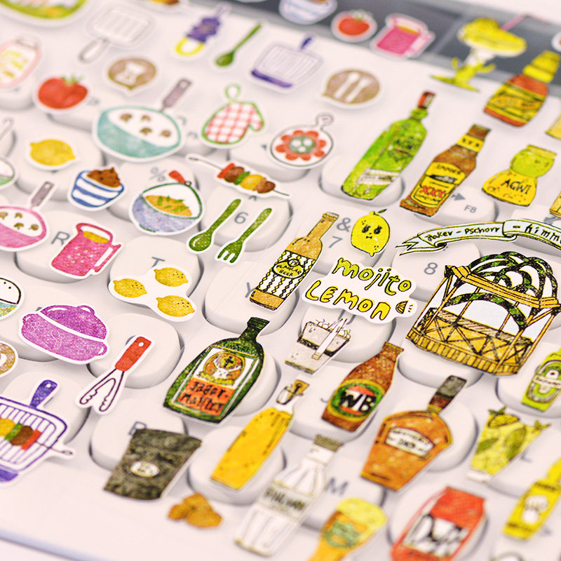 韩国sonia贴纸啤酒美食手账帐相册素材少女心小可爱装饰贴画