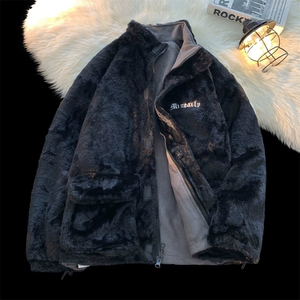 706-1-LYM002-P115 现货  冬季男麂皮绒两面穿棉服情侣羊羔绒外套图片