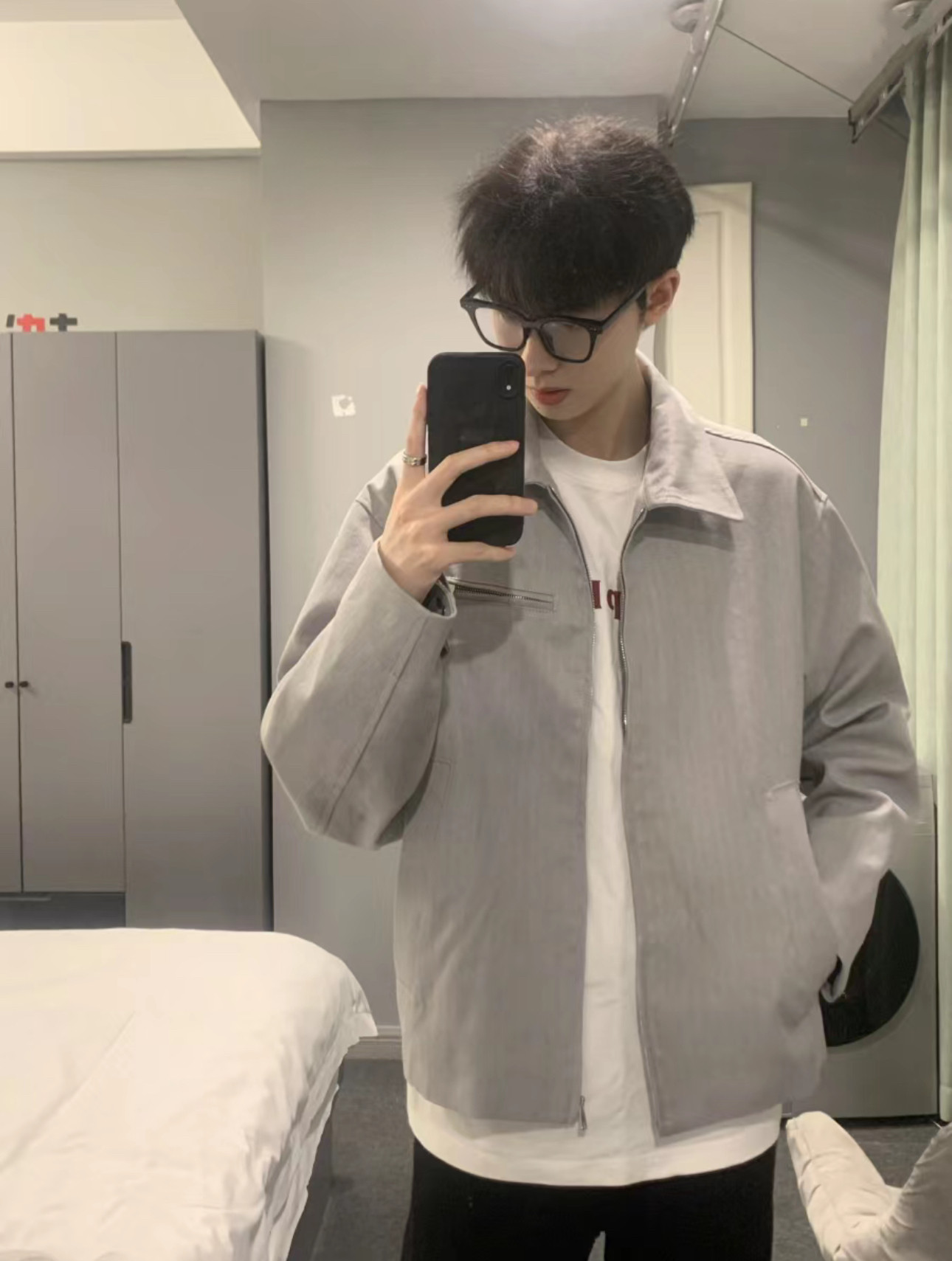 706-1-JK320-P95春季复古男士重磅做旧夹克情侣休闲短款外套,男装夹克,星座706-1