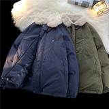 706-1-MF980-P128冬季日系复古羊羔毛翻领工装棉服加厚保暖棉衣，男装棉衣，星座706-1