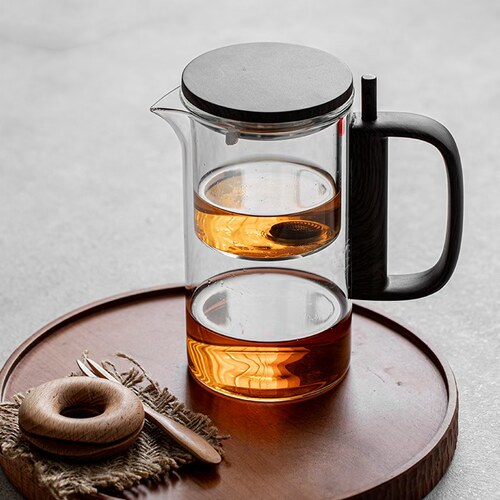 艾玛诗新品飘逸杯手工款公道杯耐热玻璃把公道杯大号分茶器