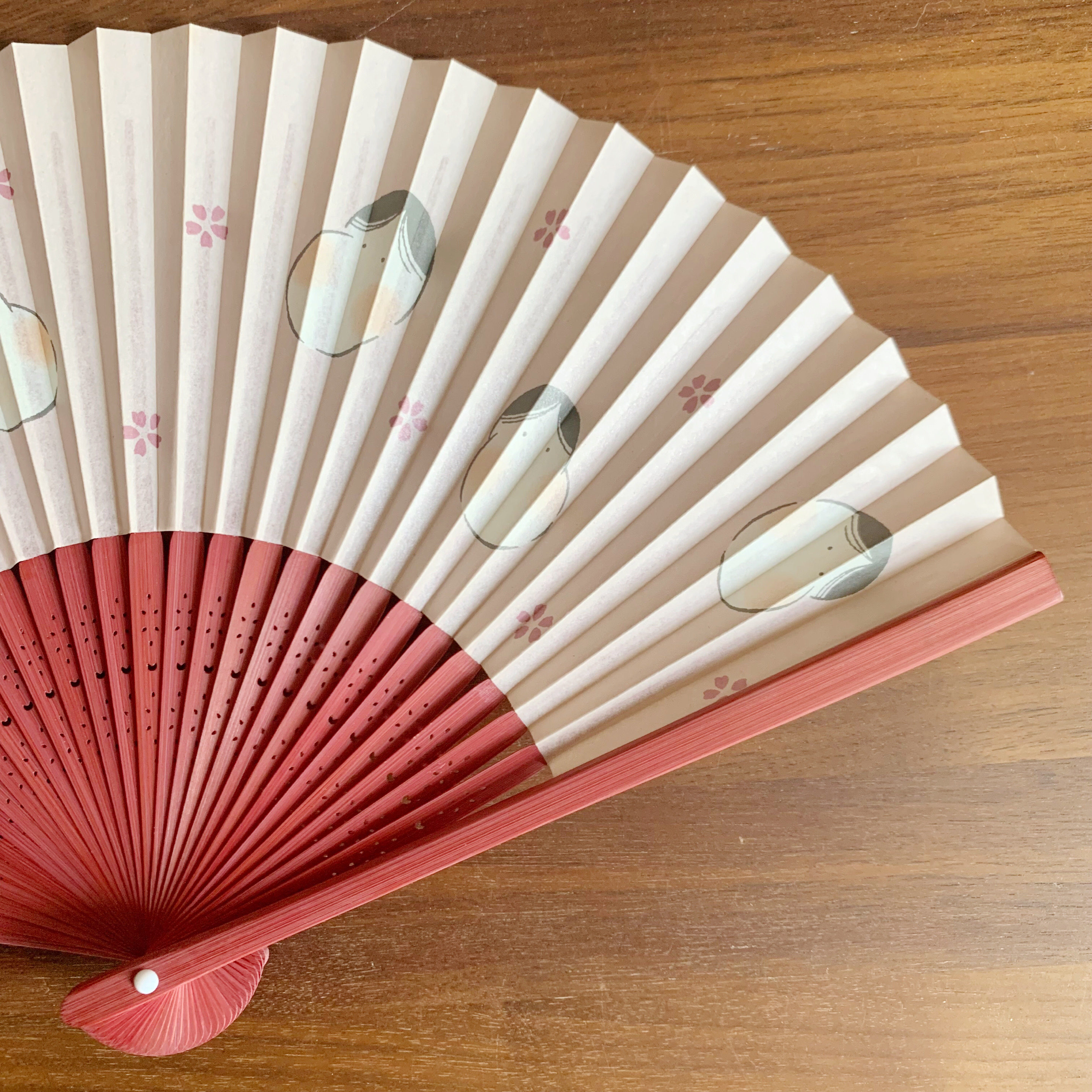 日本进口 京都 舞扇堂 和风可爱 迷你 职人手描 扇子 阿多福