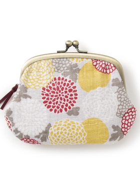 现货 日本制 中川政七商店遊中川 手织麻亲子口 零钱包 百夜草 赤