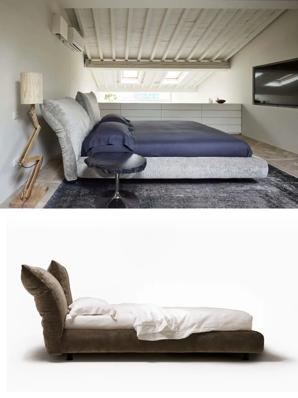 Edra花瓣床一张写满舒适和柔软的双人床