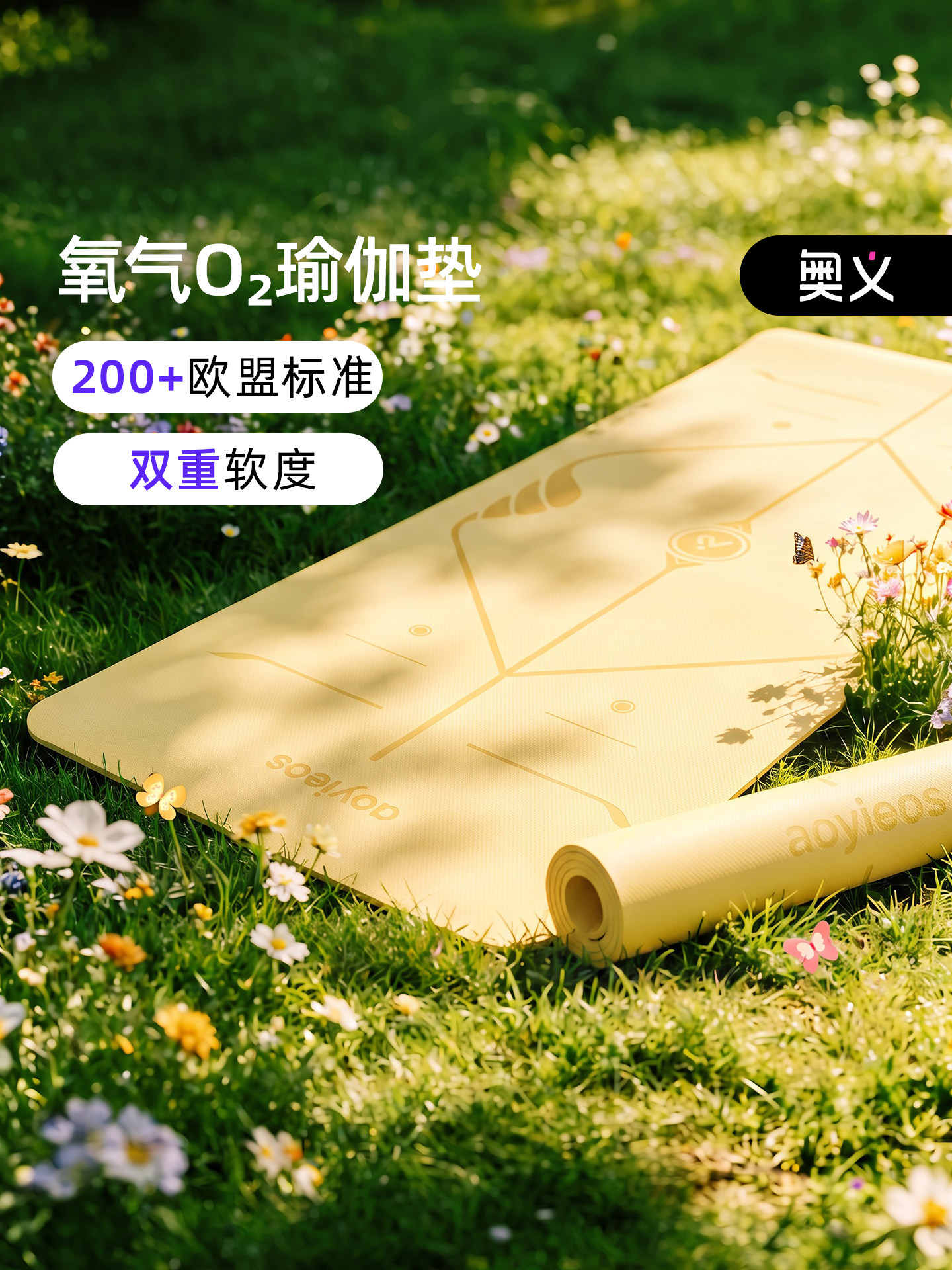 瑜伽垫健身垫家用防滑减震静音加厚女士家用跳绳加大加宽运动地垫