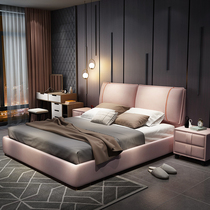 Post modern light luxury cloth art bed modern simple 1.8m 1.5m main bedroom storage detachable and washable Princess twin bed