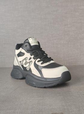 名典2024冬季新品女鞋 韩版时尚加绒运动鞋舒适平底休闲鞋MS88196