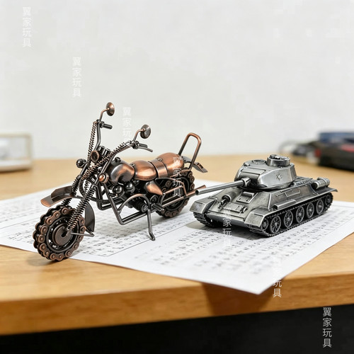 铁艺摩托车玩具生日礼物金属摩托模型家居工艺品办公室摆件模型