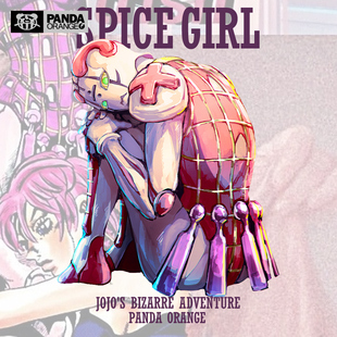 熊猫橙奇妙冒险联名t恤黄金之风特莉休乌纳替身辣妹学生情侣卫衣