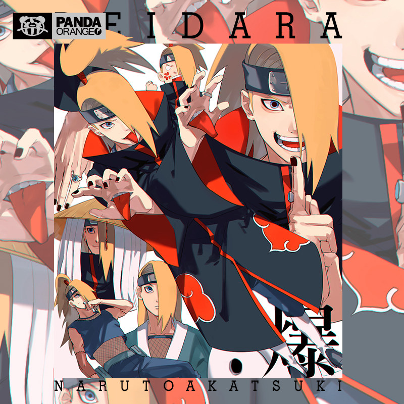 火影忍者联名t恤卡通动漫画晓组织迪达拉夏季新款学生情侣装卫衣