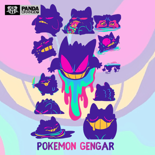 精灵宝可梦联名t恤卡通动漫周边衣服耿鬼日系校园学生短袖 情侣装