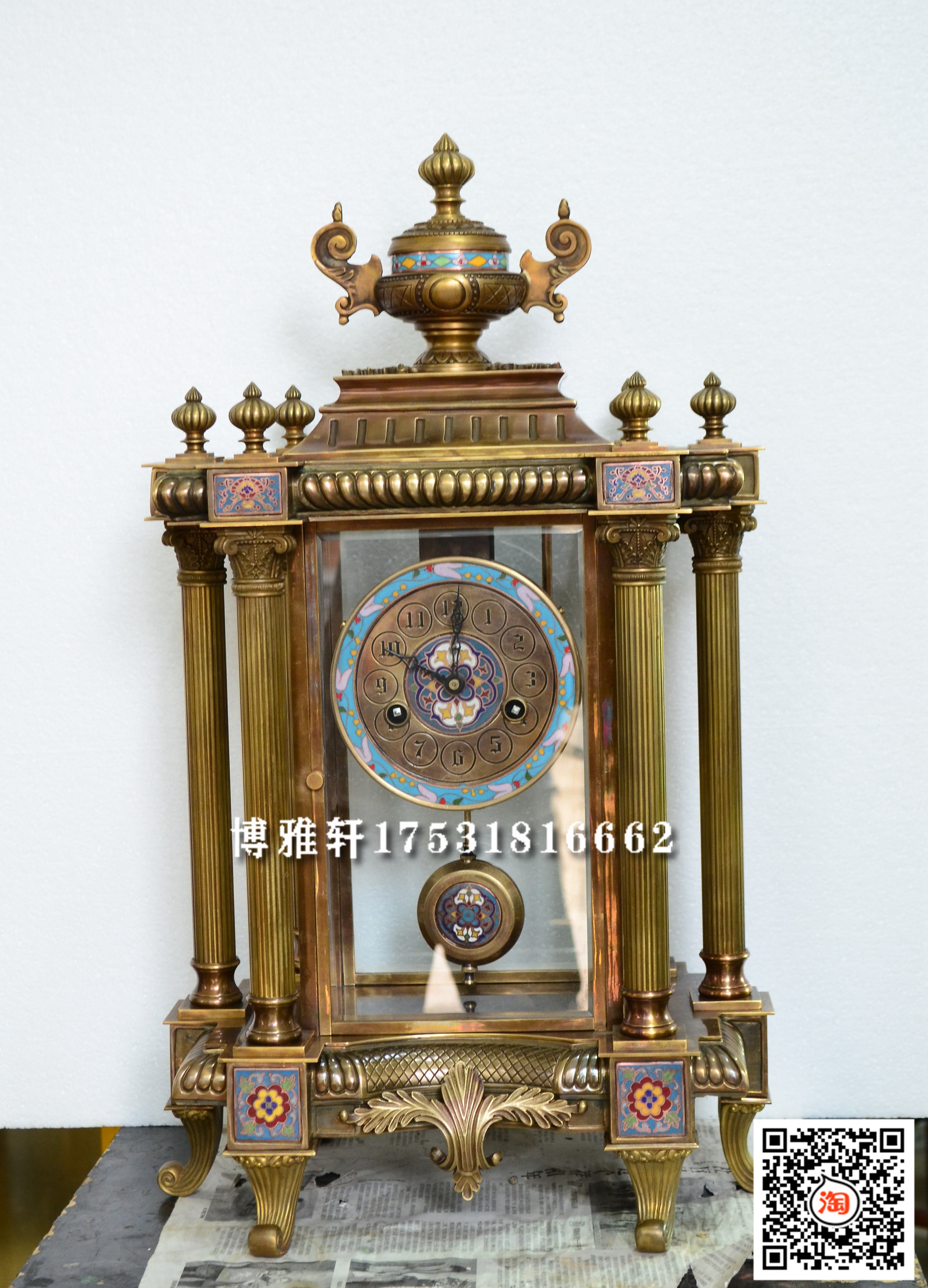 古典机械铜座钟欧式家居装饰报时台钟复古仿法国壁炉钟表