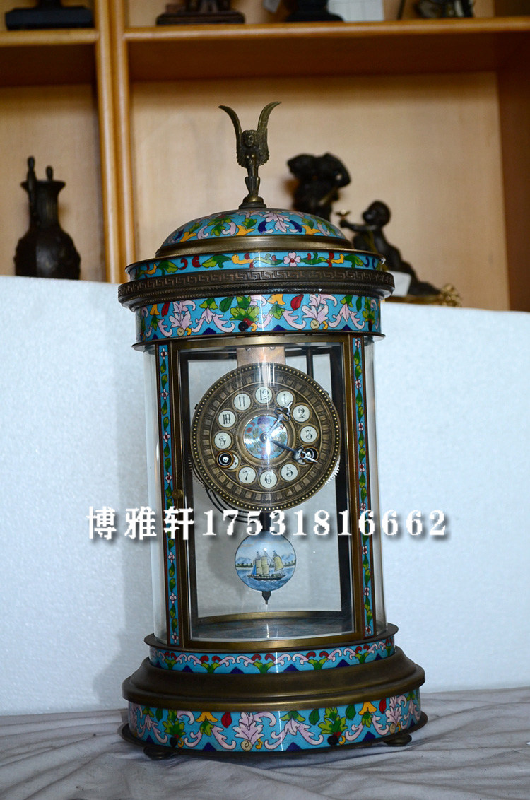 博雅轩古典钟纯铜机械圆亭式发条报时台钟三五表芯仿宫廷古董回流