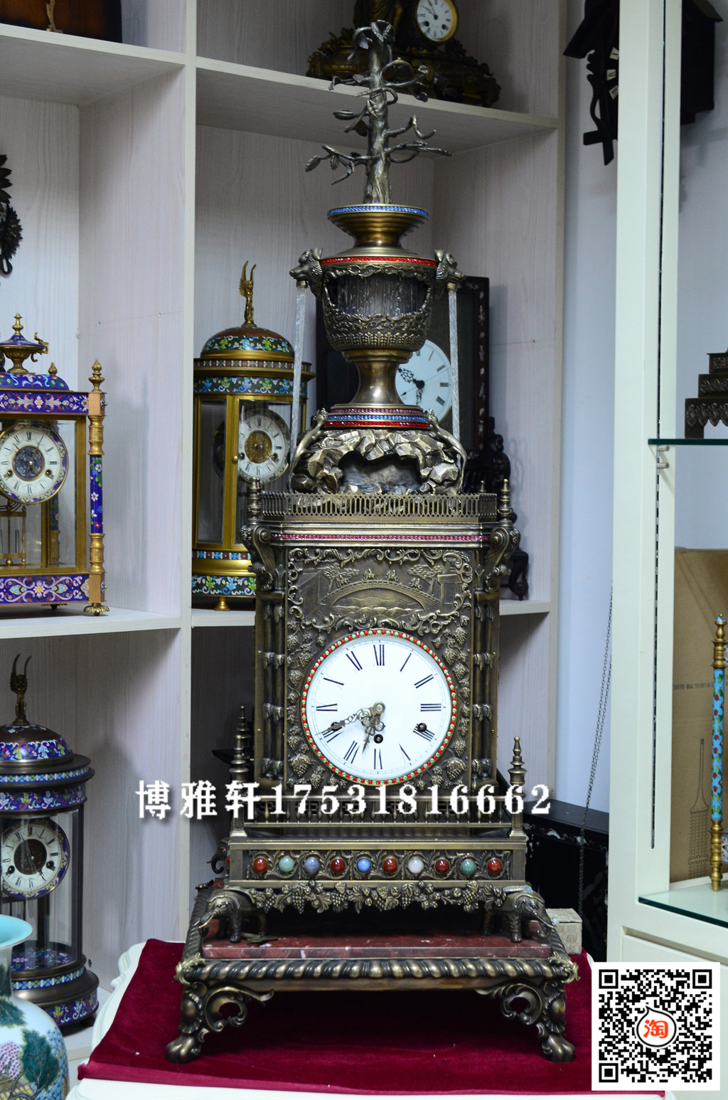 钟表纯铜机械英国钟仿故宫宫廷古董钟德国赫姆勒高档会所壁炉座钟