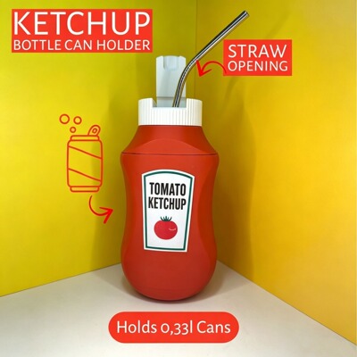 跨境新品Ketchup Bottle Can Hodler 番茄酱瓶罐杯架创意搞笑杯架
