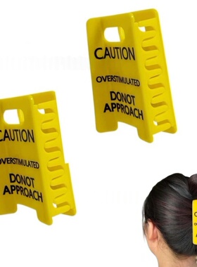 跨境Overstimulated Caution Sign Hair Claw Clip刺激警告标发夹