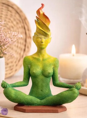 跨境新品Meditating Nature Goddess Sculpture瑜伽冥想自然女神