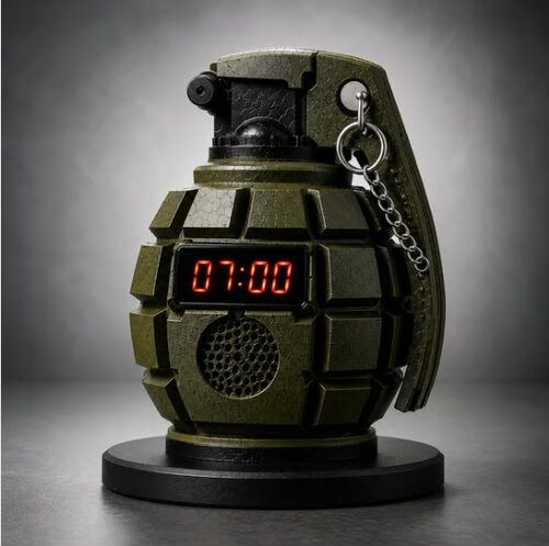 跨境新品 Grenade Alarm Clock 个性迷你创意手榴弹造型闹钟摆件