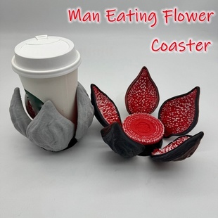 跨境新款怪奇物语杯垫 demogorgon coaster 装饰实用摆件桌面装饰
