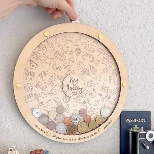 跨境新款 Personalized Coin Box Travel Gift 旅游爱好者的礼物