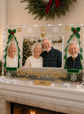 跨境新品Christmas Family Photo Frame圣诞家庭相框亚克力工艺品