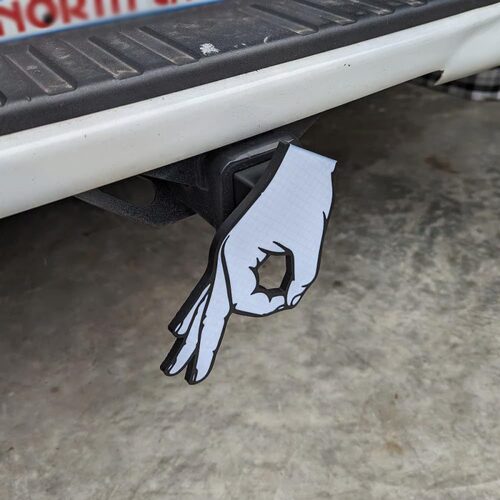 跨境Circle Hand Game Trailer Hitch Cover搞笑拖车挂钩盖装饰品