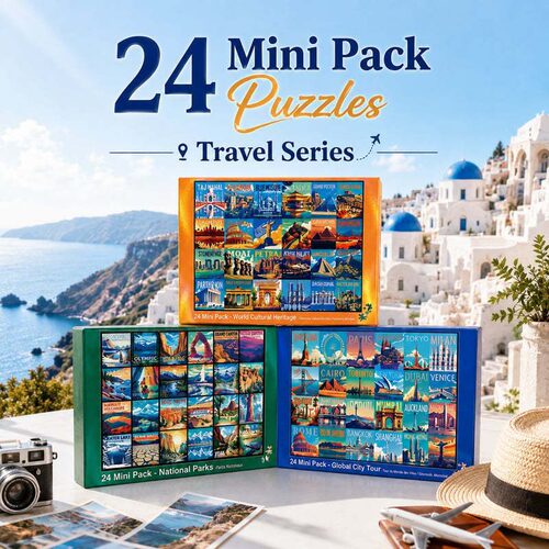 跨境新款24-Day Jigsaw Puzzle Advent Calendar24天拼图降临日历