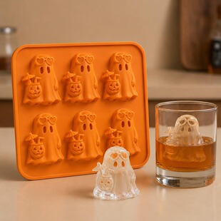跨境新款 Summerween Ghost Ice Cube Mold 万圣节幽灵冰块模具