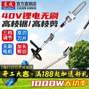 东成充电式高枝锯40V高空电动剪刀锂电池修剪果树枝东城链条锯子