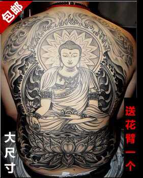 不動明王神紋身貼紙滿背大圖花臂防水持久另類後背刺青包郵