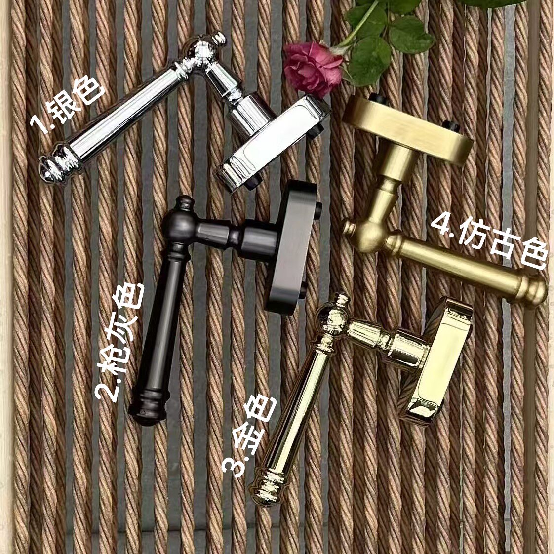 窗户把手断桥铝合金门窗内外开执手窗户拉手全铜开关手柄五金配件图片