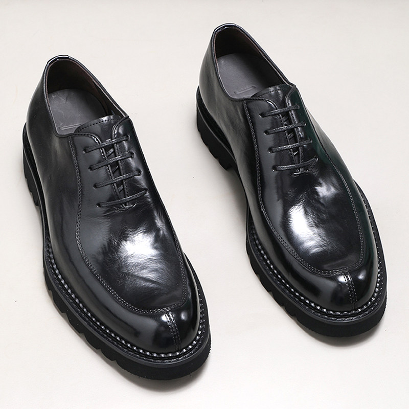 胎牛皮英伦商务正装男士皮鞋复古牛津鞋真皮透气厚底尖头男鞋结婚