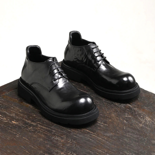 冬季胎牛皮英伦马丁靴男靴真皮短靴子男士大头商务高帮棉皮鞋加绒