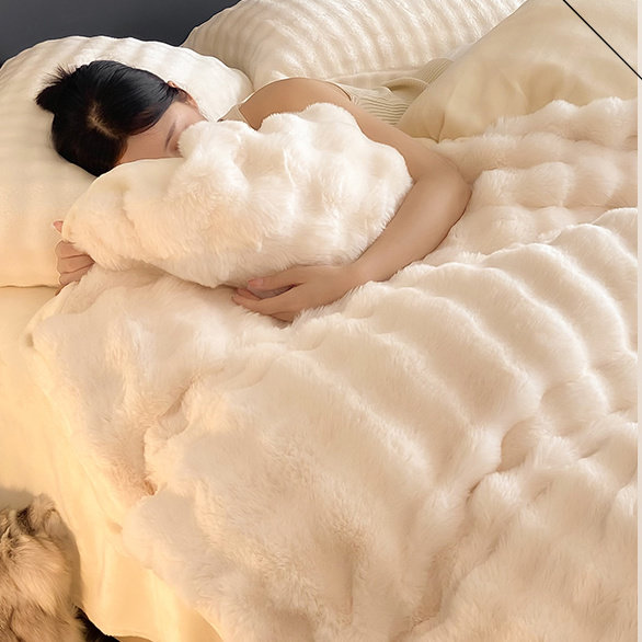 【兔毛绒被套单件】冬天牛奶绒加厚双面绒被套双单人被芯套不掉毛
