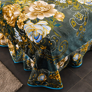 加厚裙款牛奶床单单件冬季单面加绒法兰绒被套珊瑚保暖床上用品