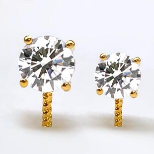 18k金扣头王妃款珍珠吊坠空托配件项链镶嵌戴妃款半成品au750黄金